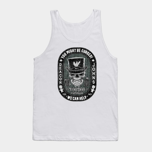 Faded Deacon Johns Voodoo Emporium Voodoo Skull Tank Top by SunGraphicsLab